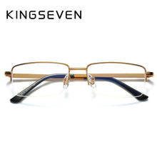 Carica l&#39;immagine nel visualizzatore di Gallery, KINGAEVEN Half Frame Reading Glasses Presbyopic Eyewear Male Female Far sight Glasses With Strength +50+100 To +600