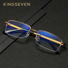 Carica l&#39;immagine nel visualizzatore di Gallery, KINGAEVEN Half Frame Reading Glasses Presbyopic Eyewear Male Female Far sight Glasses With Strength +50+100 To +600