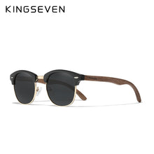 Load image into Gallery viewer, KINGSEVEN 100% Polarized Vintage Men Wooden Sunglasses Wood UV400 Protection Square Sun glasses Women Gafas De sol