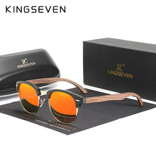 Load image into Gallery viewer, KINGSEVEN 100% Polarized Vintage Men Wooden Sunglasses Wood UV400 Protection Square Sun glasses Women Gafas De sol