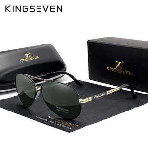 KINGSEVEN 2023 Design Aviation Alloy Frame HD Polarized Sunglasses For Men UV400 Protection