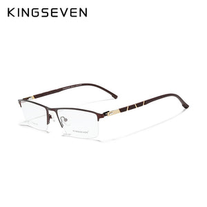 KINGSEVEN 2023 DESIGN Men Titanium Alloy Glasses Frame Male Square Ultralight Eye Myopia Prescription Eyeglasses