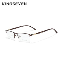 Carica l&#39;immagine nel visualizzatore di Gallery, KINGSEVEN 2023 DESIGN Men Titanium Alloy Glasses Frame Male Square Ultralight Eye Myopia Prescription Eyeglasses