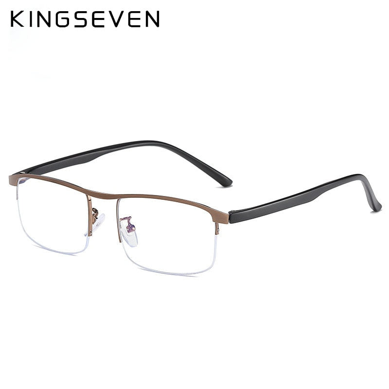 KINGSEVEN 2023 Myopia Glasses Men Women Retro Metal Frame Square Students Myopia Glasses Frame For 1 -1.5 -2 -2.5