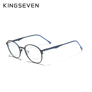 KINGSEVEN 2023 Round Titanium Optical Lenses Glasses Frame Men Myopia Women Prescription Glasses Eyeglasses Male Metal Eyewear