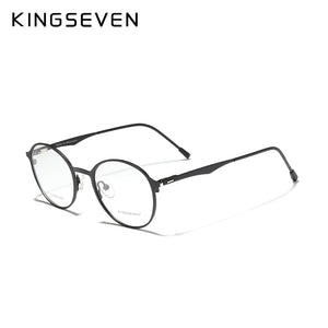 KINGSEVEN 2023 Round Titanium Optical Lenses Glasses Frame Men Myopia Women Prescription Glasses Eyeglasses Male Metal Eyewear