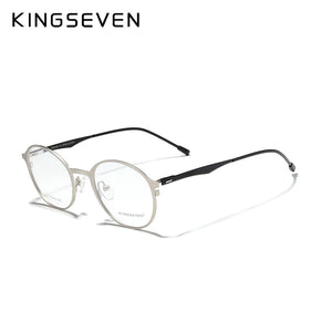 KINGSEVEN 2023 Round Titanium Optical Lenses Glasses Frame Men Myopia Women Prescription Glasses Eyeglasses Male Metal Eyewear