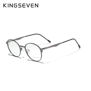 KINGSEVEN 2023 Round Titanium Optical Lenses Glasses Frame Men Myopia Women Prescription Glasses Eyeglasses Male Metal Eyewear