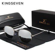 Carica l&#39;immagine nel visualizzatore di Gallery, KINGSEVEN 2023 Classic Reflective Sunglasses Men Hexagon Retro Sun glasses Stainless Steel Eyewear Oculos Gafas De Sol Shades