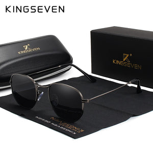 KINGSEVEN 2023 Classic Reflective Sunglasses Men Hexagon Retro Sun glasses Stainless Steel Eyewear Oculos Gafas De Sol Shades