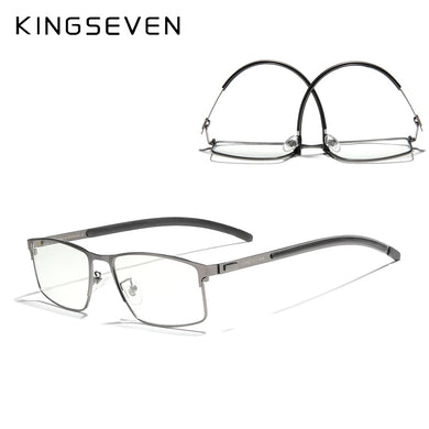 KINGSEVEN 2023 Men Titanium Alloy Glasses Frame Male Business Style Ultralight  Myopia Prescription Eyeglasses