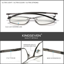 Load image into Gallery viewer, KINGSEVEN 2023 Men Titanium Alloy Glasses Frame Male Business Style Ultralight  Myopia Prescription Eyeglasses