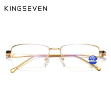 Carica l&#39;immagine nel visualizzatore di Gallery, KINGSEVEN 2023 Half Frame Reading Glasses Brushed Reading Glasses Men&#39;s Anti-Blu-ray Reading Glasses HD