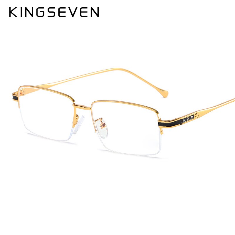 KINGSEVEN 2023 Half Frame Reading Glasses Brushed Reading Glasses Men's Anti-Blu-ray Reading Glasses HD