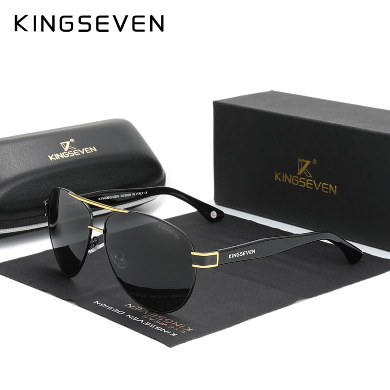KINGSEVEN 2023 Official Debut Sunglasses Men Polarized Gradient Sun glasses Women Acetate Wire-Core Temples Pilot Eyewear N7777