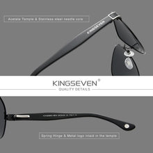 Carica l&#39;immagine nel visualizzatore di Gallery, KINGSEVEN 2023 Official Debut Sunglasses Men Polarized Gradient Sun glasses Women Acetate Wire-Core Temples Pilot Eyewear N7777