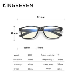 KINGSEVEN 2023 TR90 Trending  Blue Light Blocking Glasses Men Myopia Prescription Optical Eyeglasses
