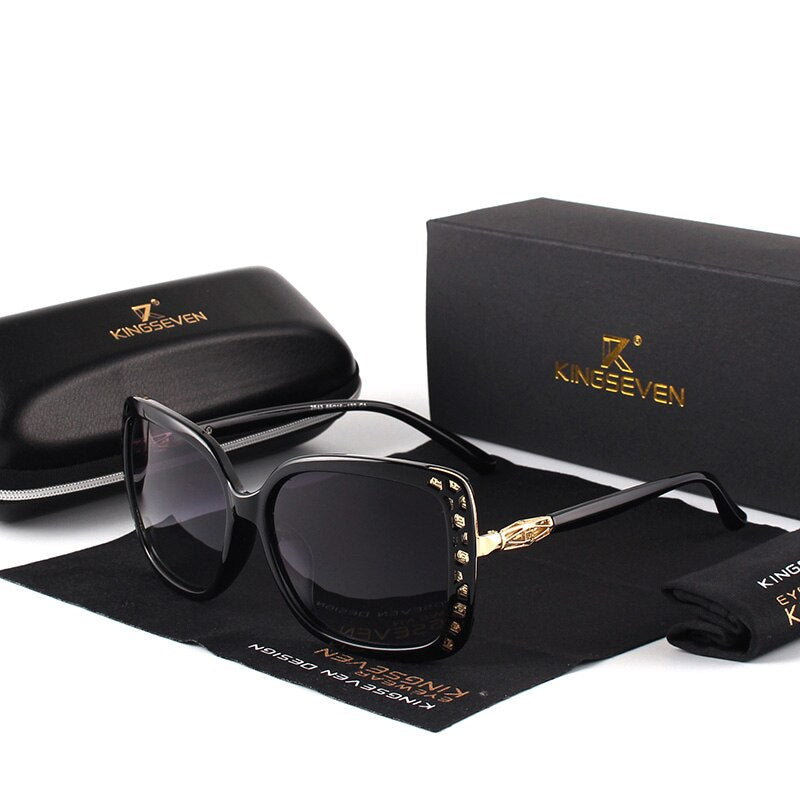 KINGSEVEN 2023 Women's Brand Designer Polarized Sunglasses Butterfly Frame Summer Gradient Lens Sun glasses Retro 7215