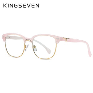 KINGSEVEN 2023 Anti-Blu-ray Glasses Square Prescription Glasses Transparent Lenses Eyewear