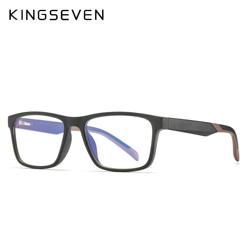 KINGSEVEN 2023 TR90 Art Anti-Blue-ray Glasses Unisex Prescription Optical Glasses for Myopia