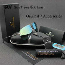 Carica l'immagine nel visualizzatore di Gallery, KINGSEVEN Aluminum Magnesium Polarized Sunglasses Men Driver Mirror Sun glasses Male Fishing Female Eyewear For Men