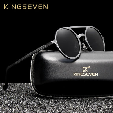 KINGSEVEN Aluminum Men's Round Sunglasses Polarized Men Punk Vintage Eyewear Accessories Sun Glasses Driving Retro Sun glasses