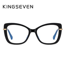 Carica l&#39;immagine nel visualizzatore di Gallery, KINGSEVEN Anti-Blue-ray Glasses For Women Detachable Retro Glasses Frame Magnetic UV Blocking Eyewear 9585