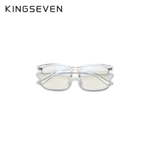 KINGSEVEN  Anti Light Glasses Square Prescription Eyeglasses Clear Lens Computer Glasses Women/Men