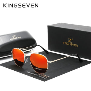 KINGSEVEN Authentic Vintage Sunglasses Men Polarized Women Hexagon Sun Glasses Stainless Steel Lunette De Soleil Femme N7748