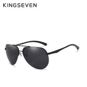 KINGSEVEN BRAND DESIGN Aluminum Pilot Polarized Sunglasses Men Vintage Metal Frame Driving Sunglasses Male Goggles