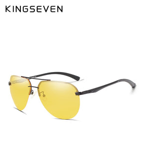 KINGSEVEN BRAND DESIGN Aluminum Pilot Polarized Sunglasses Men Vintage Metal Frame Driving Sunglasses Male Goggles