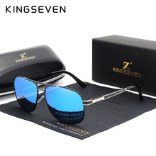 Load image into Gallery viewer, KINGSEVEN BRAND DESIGN Square Men&#39;s Polarized Sunglasses Stainless Steel Designer Eyewear Sun glasses Coating Mirror Oculos