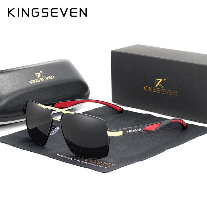 KINGSEVEN Brand 2023 Polarized Men Sunglasses Square Aluminum Frame Male Sun Glasses Driving Fishing Eyewear Zonnebril N7719