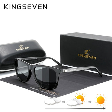 KINGSEVEN Brand Aluminum Frame Sunglasses Men Polarized Pochromic Sun glasses Women's Glasses Accessories