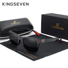Load image into Gallery viewer, KINGSEVEN Brand Classic Mens Polarized Square Sunglasses Mirror Lens Unisex Sun Glasses Black Frame Eyewear