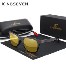 Load image into Gallery viewer, KINGSEVEN Brand Classic Mens Polarized Square Sunglasses Mirror Lens Unisex Sun Glasses Black Frame Eyewear