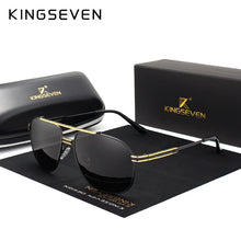 Carica l&#39;immagine nel visualizzatore di Gallery, KINGSEVEN occhiali da sole polarizzati classici di marca da uomo guida con montatura in lega occhiali da sole occhiali da uomo UV400 Gafas 