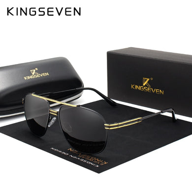 KINGSEVEN occhiali da sole polarizzati classici di marca da uomo guida con montatura in lega occhiali da sole occhiali da uomo UV400 Gafas 