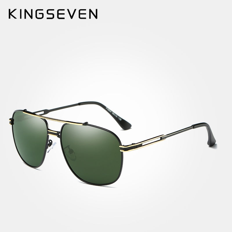 KINGSEVEN occhiali da sole polarizzati classici di marca da uomo guida con montatura in lega occhiali da sole occhiali da uomo UV400 Gafas 