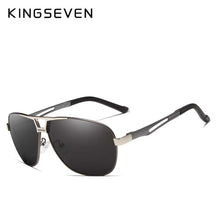 Carica l&#39;immagine nel visualizzatore di Gallery, KINGSEVEN occhiali da sole polarizzati classici di marca da uomo guida in alluminio con montatura marrone occhiali da sole occhiali da uomo UV400 Gafas