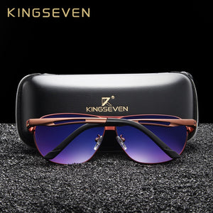 KINGSEVEN occhiali da sole polarizzati classici di marca da uomo guida in alluminio con montatura marrone occhiali da sole occhiali da uomo UV400 Gafas