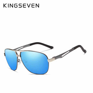 KINGSEVEN occhiali da sole polarizzati classici di marca da uomo guida in alluminio con montatura marrone occhiali da sole occhiali da uomo UV400 Gafas
