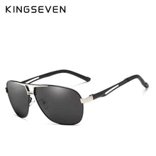 Carica l&#39;immagine nel visualizzatore di Gallery, KINGSEVEN occhiali da sole polarizzati classici di marca da uomo guida in alluminio con montatura marrone occhiali da sole occhiali da uomo UV400 Gafas