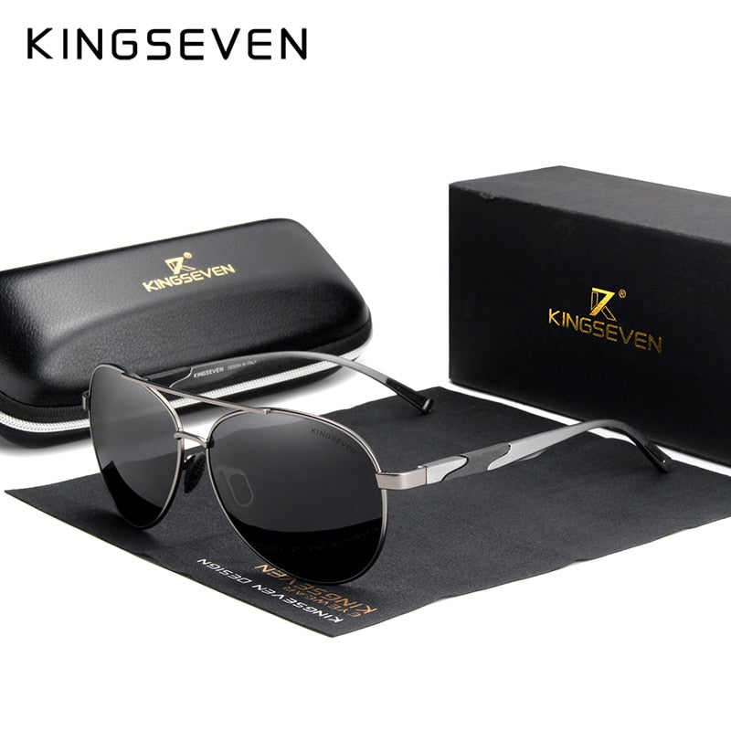 KINGSEVEN Brand Design Aluminum Men's Sunglasses Polarized High Definition Lens Driving Mirror Sun glasses Women Gafas De Sol