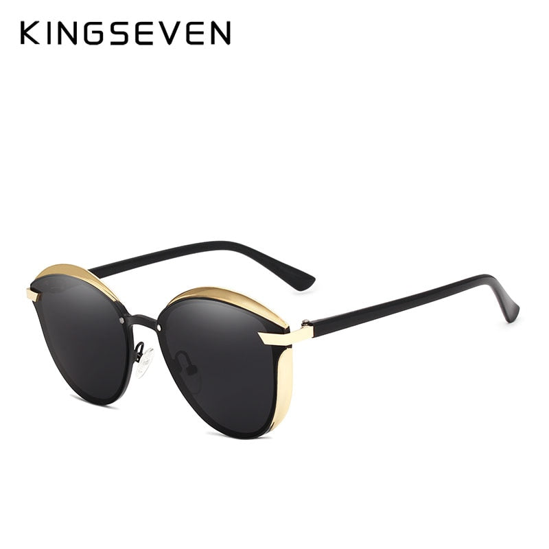 KINGSEVEN Brand Design Cat Eye Sunglasses Women polarized  Alloy Frame+TR90 Sun Glasses  Retro Oculos De Sol Gafas