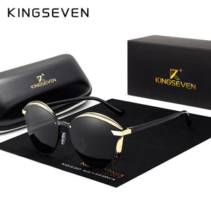 KINGSEVEN Brand Design Cat Eye Sunglasses Women polarized  Alloy Frame+TR90 Sun Glasses  Retro Oculos De Sol Gafas