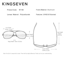 Load image into Gallery viewer, KINGSEVEN Brand Design Polarized Aluminum Sunglasses Male Driving Blue Mirror Sun glasses for Men Goggles Eyewear Gafas De Sol