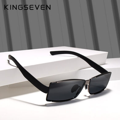 KINGSEVEN Brand Design Rimless Polarized Sunglasses Men Driver Shades Male Sun Glasses For Men Rectangle UV400 Oculo