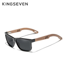 Load image into Gallery viewer, KINGSEVEN Brand Design TR90+Walnut Wood Handmade Sunglasses Men Polarized Eyewear Accessories Sun Glasses Reinforced Hinge