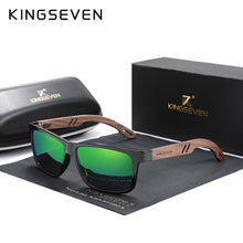 Load image into Gallery viewer, KINGSEVEN Brand Design TR90+Walnut Wood Handmade Sunglasses Men Polarized Eyewear Accessories Sun Glasses Reinforced Hinge